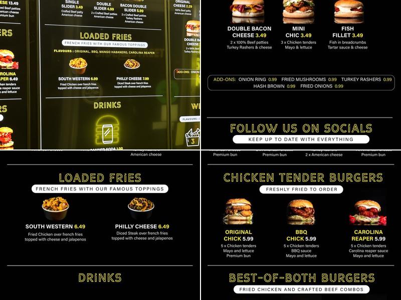 Side Street Burgers Menu