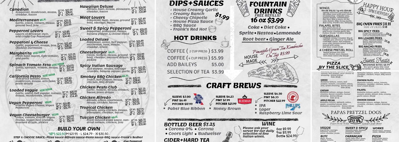 Pizza Pi Kamloops Menu