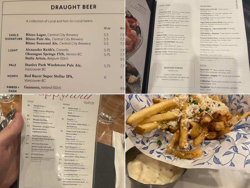 Earls Kitchen + Bar Menu