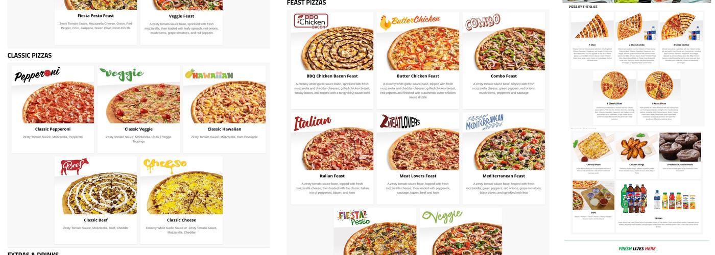 Freshslice Pizza Menu