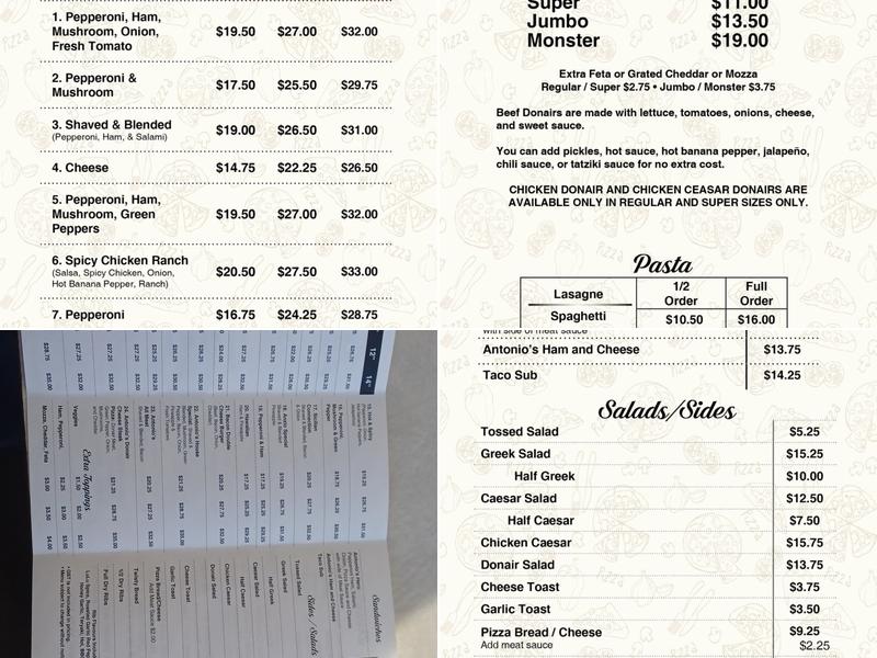 Antonio's Pizza & Donair Medicine Hat Menu