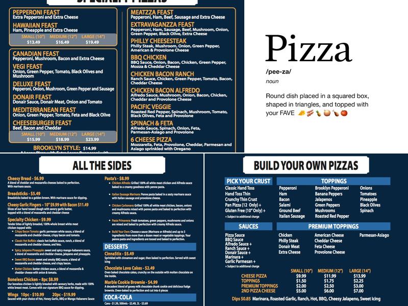 Domino's Pizza Menu