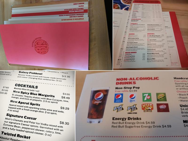 Boston Pizza Menu