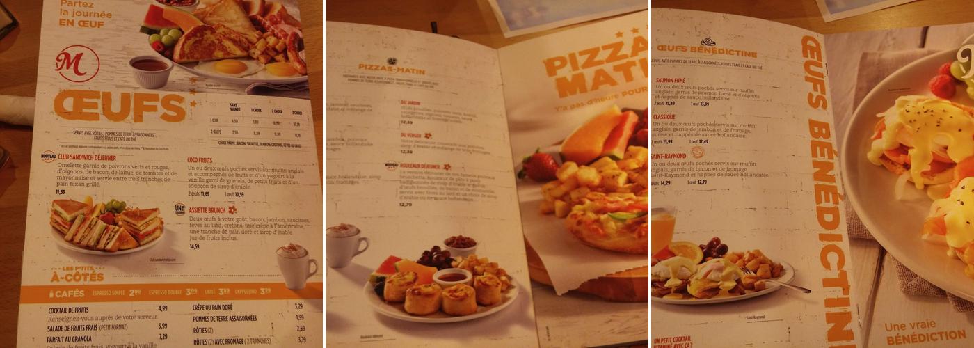 Toujours Mikes Menu