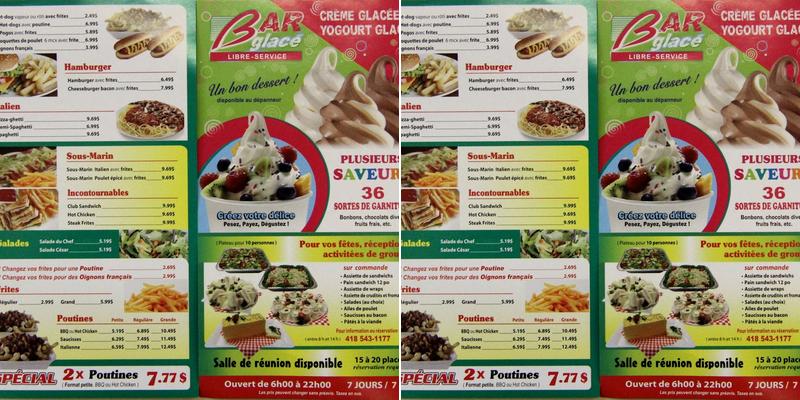 Restaurant Bouffe et Plus Ste-Genevieve & Dépanneur Menu