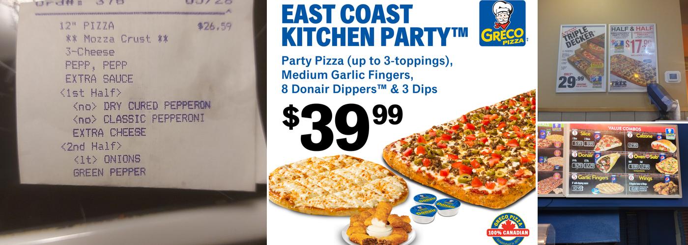 Greco Pizza Menu