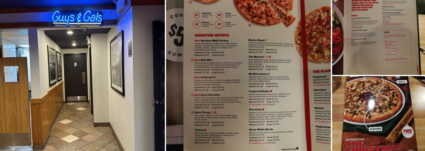 Boston Pizza Menu