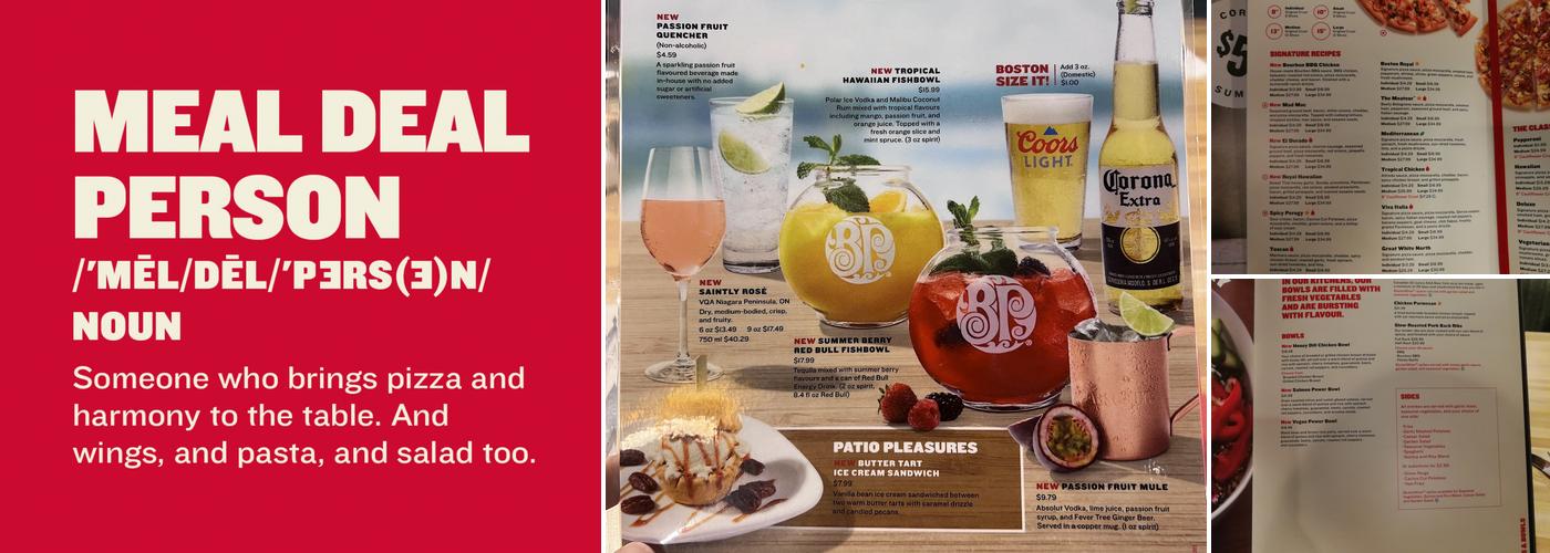 Boston Pizza Menu