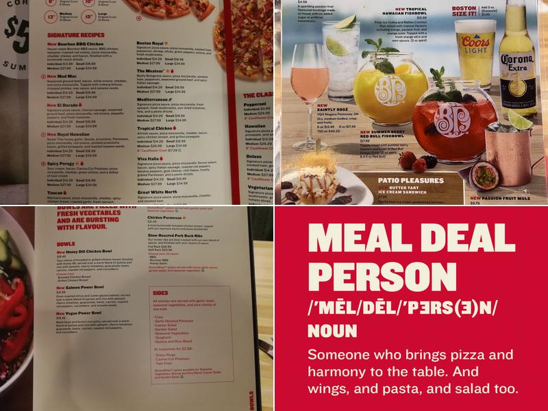 Boston Pizza Menu