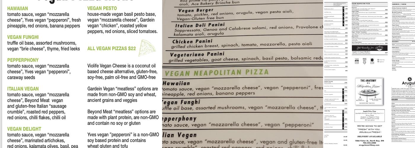 Arugula Menu