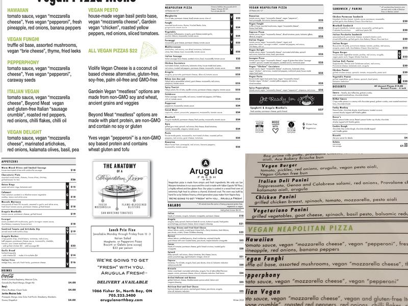 Arugula Menu