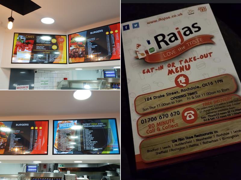 Rajas Pizza Bar Menu