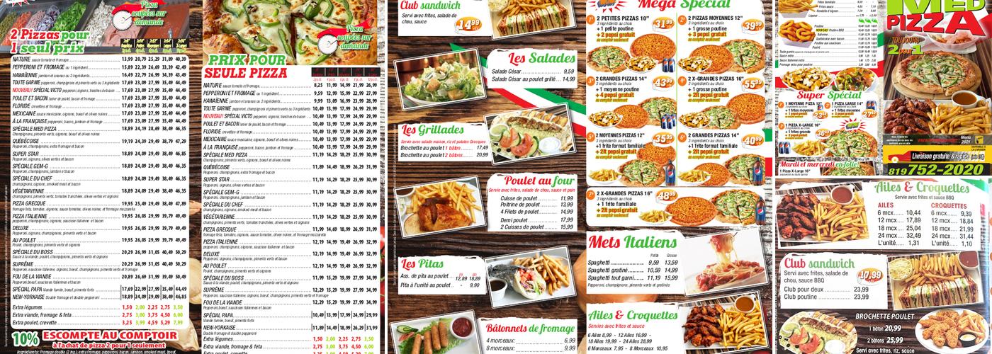 Med Pizza Menu