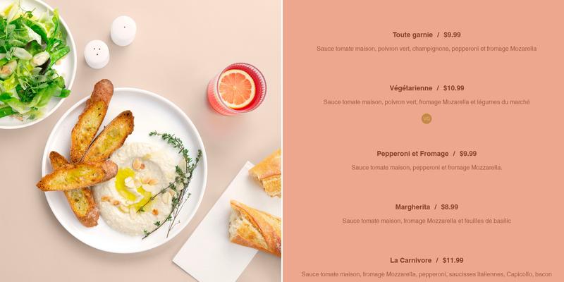 Ilôt Pizzeria Menu