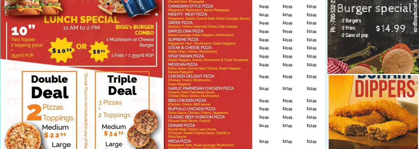 PIZZA PLUS Ltd Menu