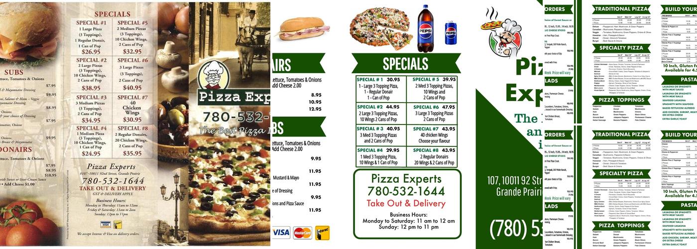 Pizza Experts Menu