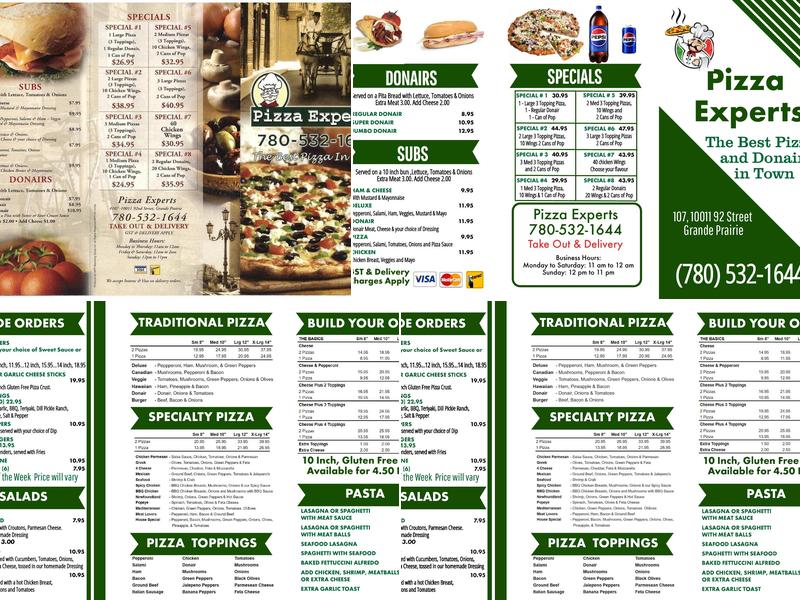 Pizza Experts Menu