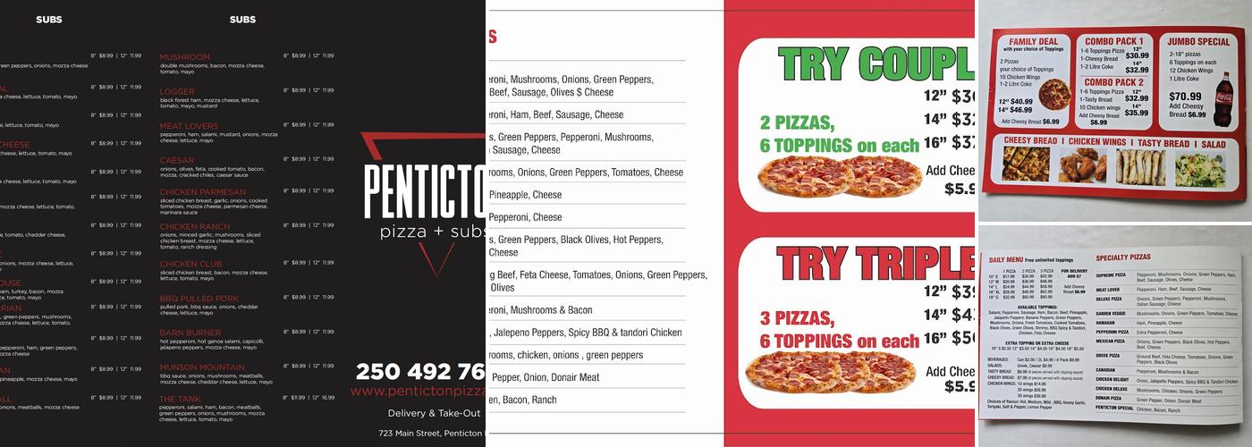Penticton Pizza Menu