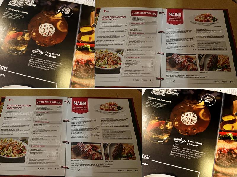 Boston Pizza Menu