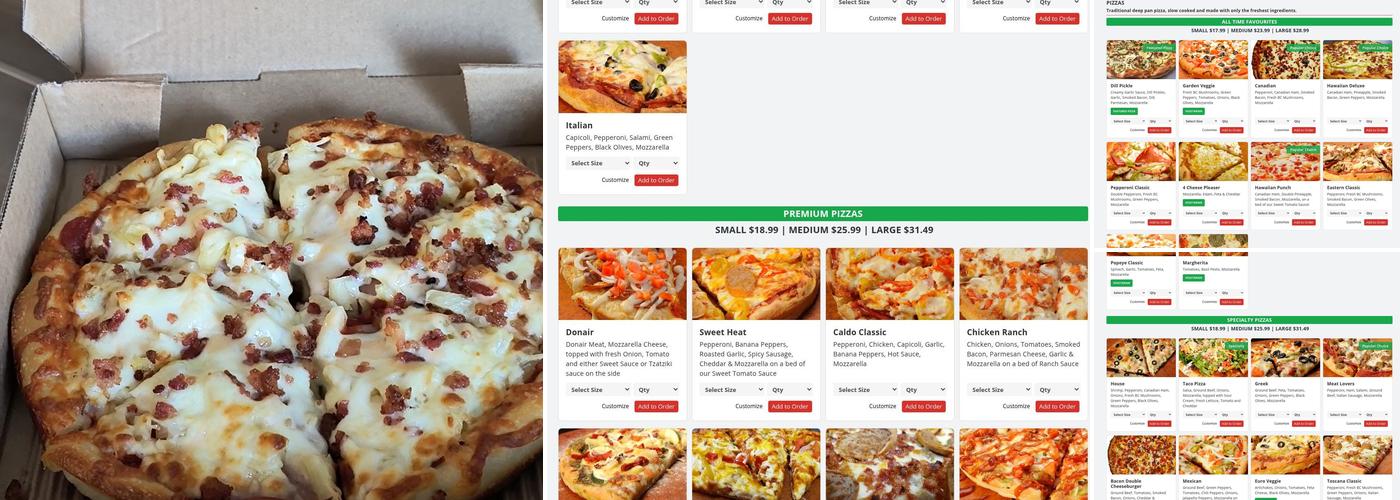 Islander Pizza & Pasta Menu