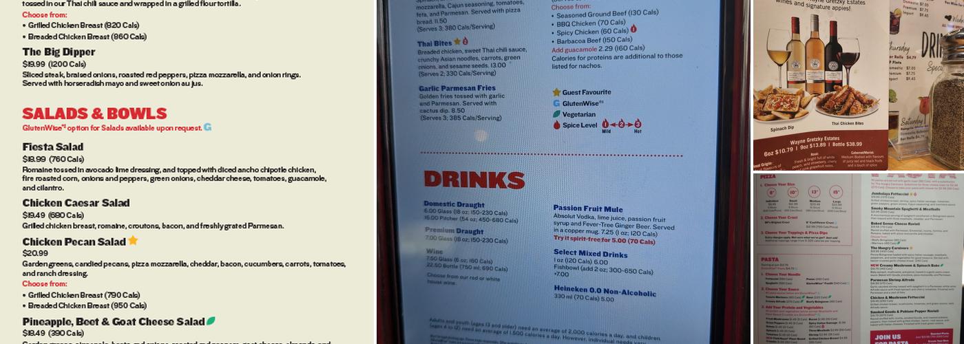 Boston Pizza Menu