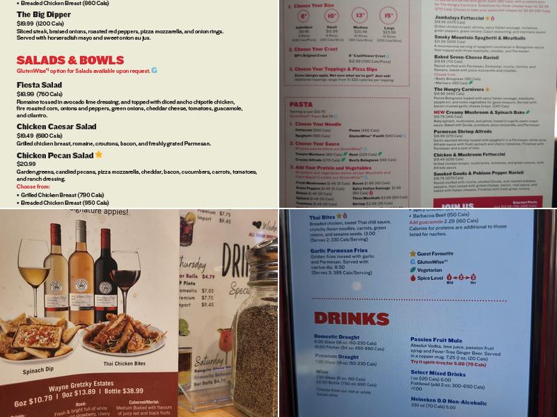 Boston Pizza Menu