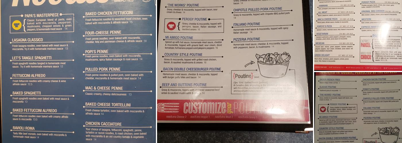 Pizza Express Menu