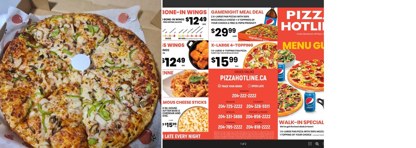 Pizza Hotline Menu