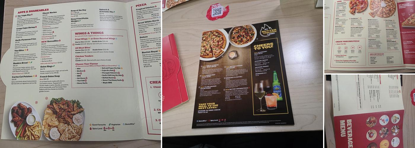 Boston Pizza Menu