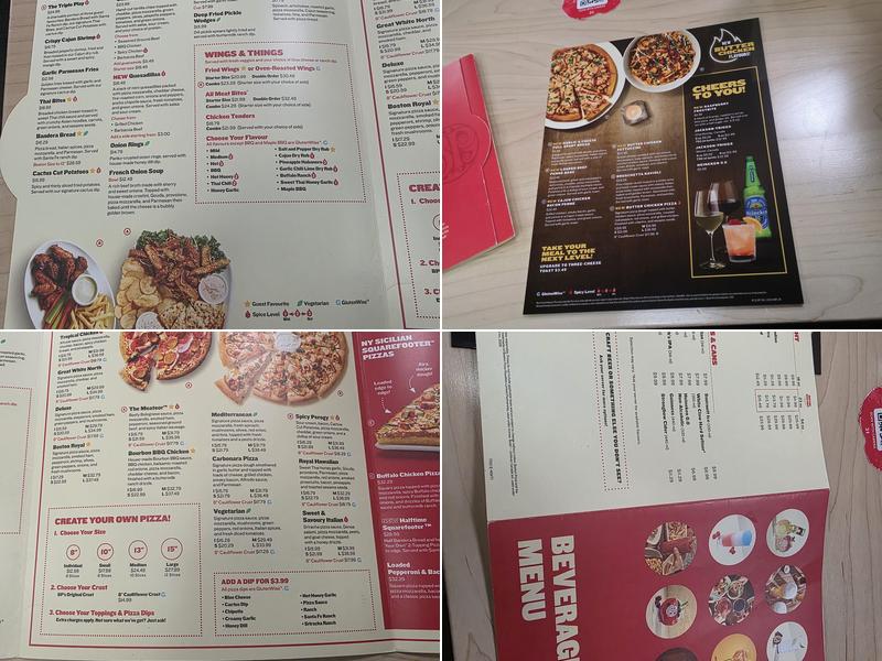 Boston Pizza Menu