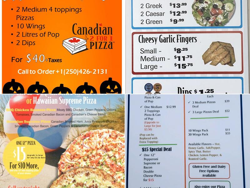 Canadian 2 For 1 Pizza Menu