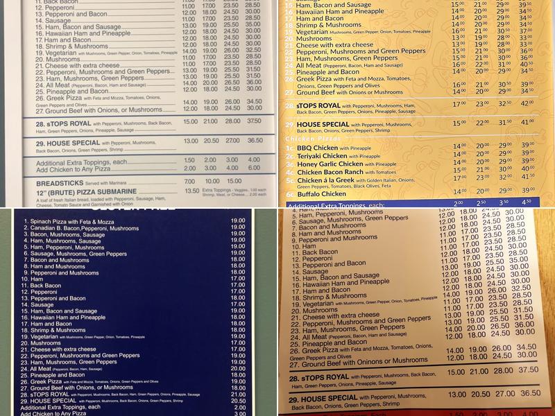 Pizza Stop Menu