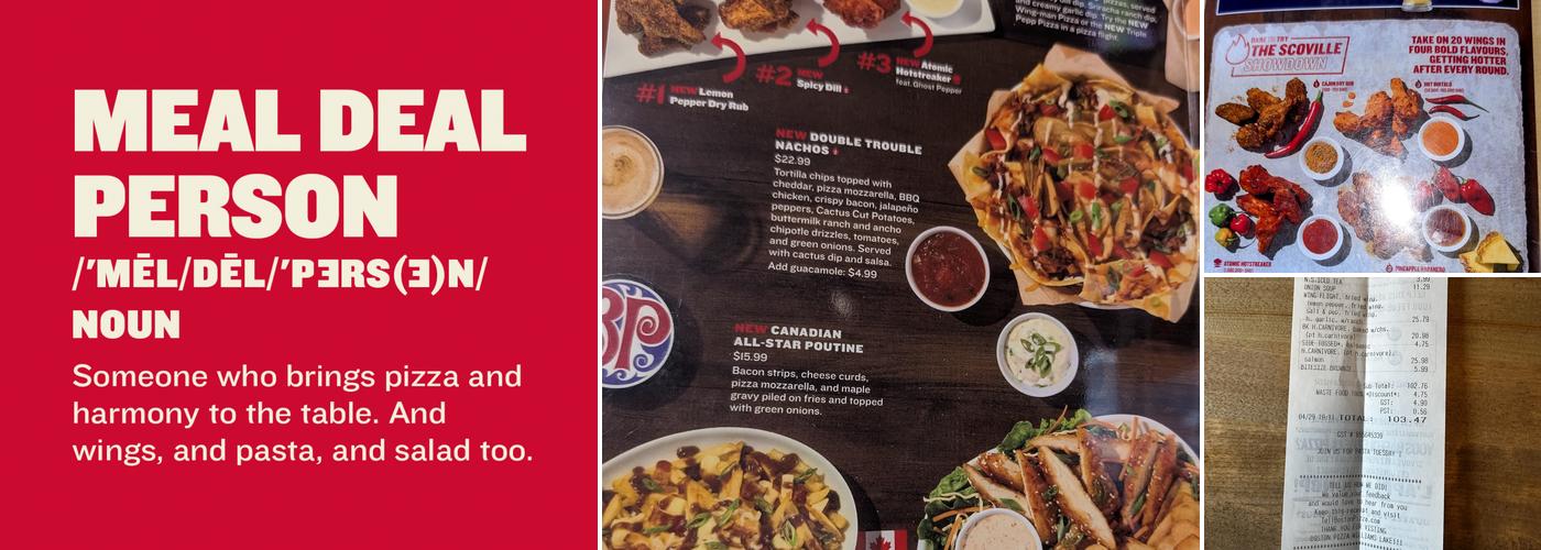 Boston Pizza Menu