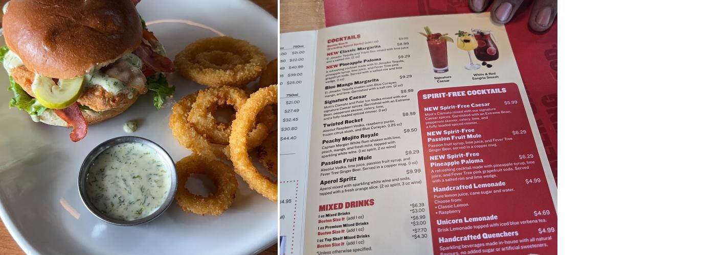 Boston Pizza Menu