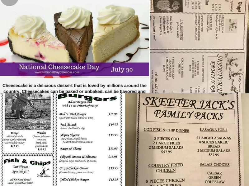 Skeeter Jack's Outback Shack Menu