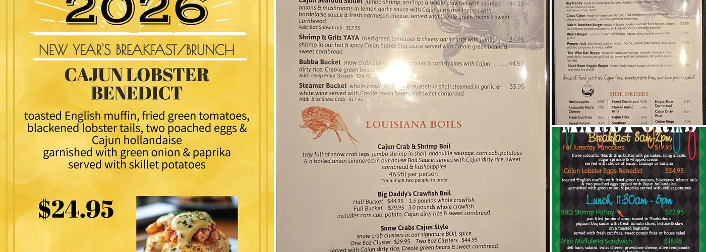 Tooloulous Menu