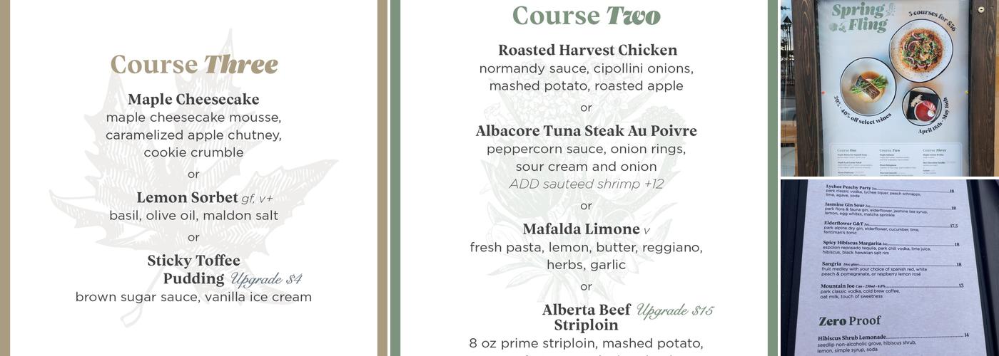 The Maple Leaf Menu