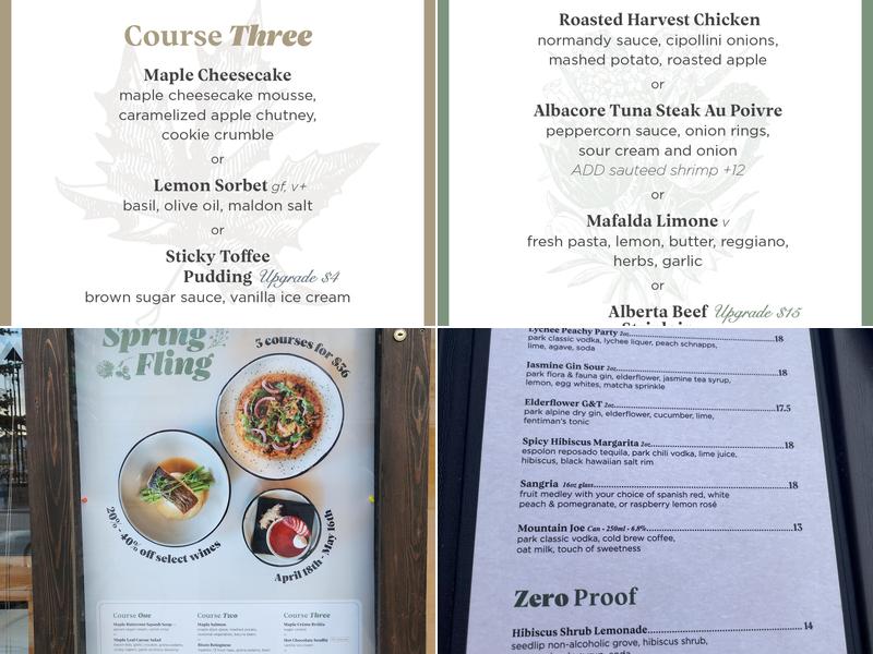 The Maple Leaf Menu