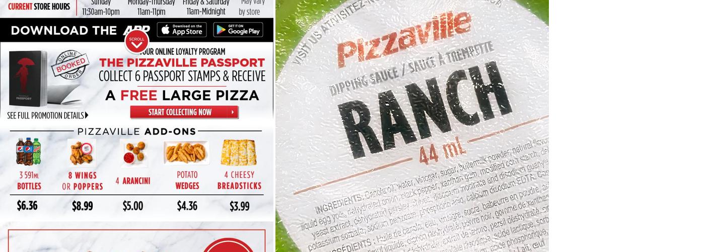 Pizzaville Menu