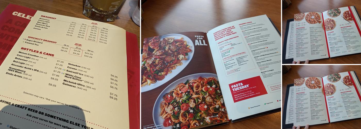 Boston Pizza Menu