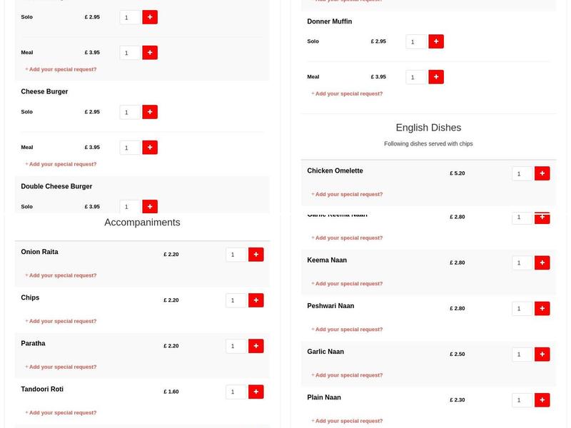 Paprika Indian Takeaway Menu