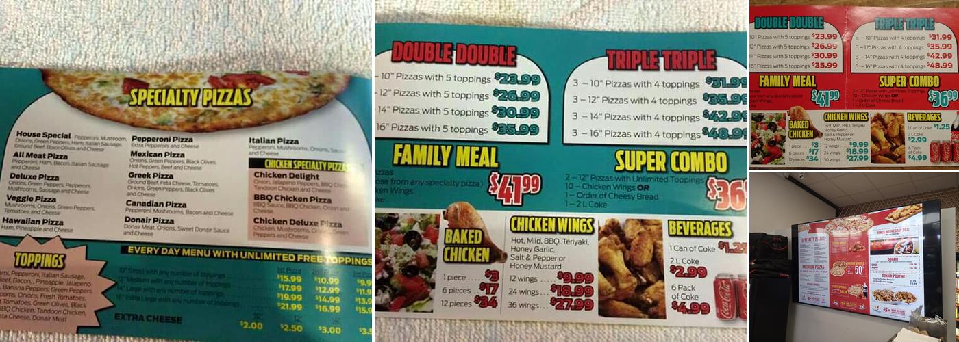 Vegreville Pizza & Donair Menu