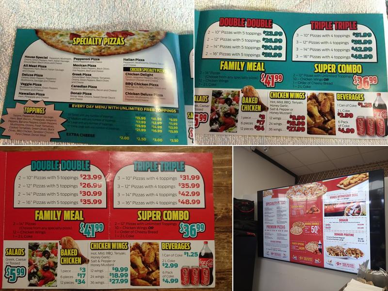 Vegreville Pizza & Donair Menu
