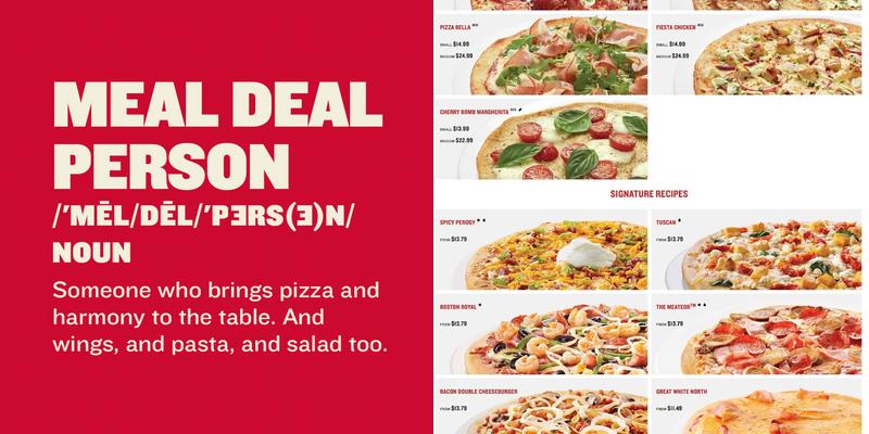 Boston Pizza Menu