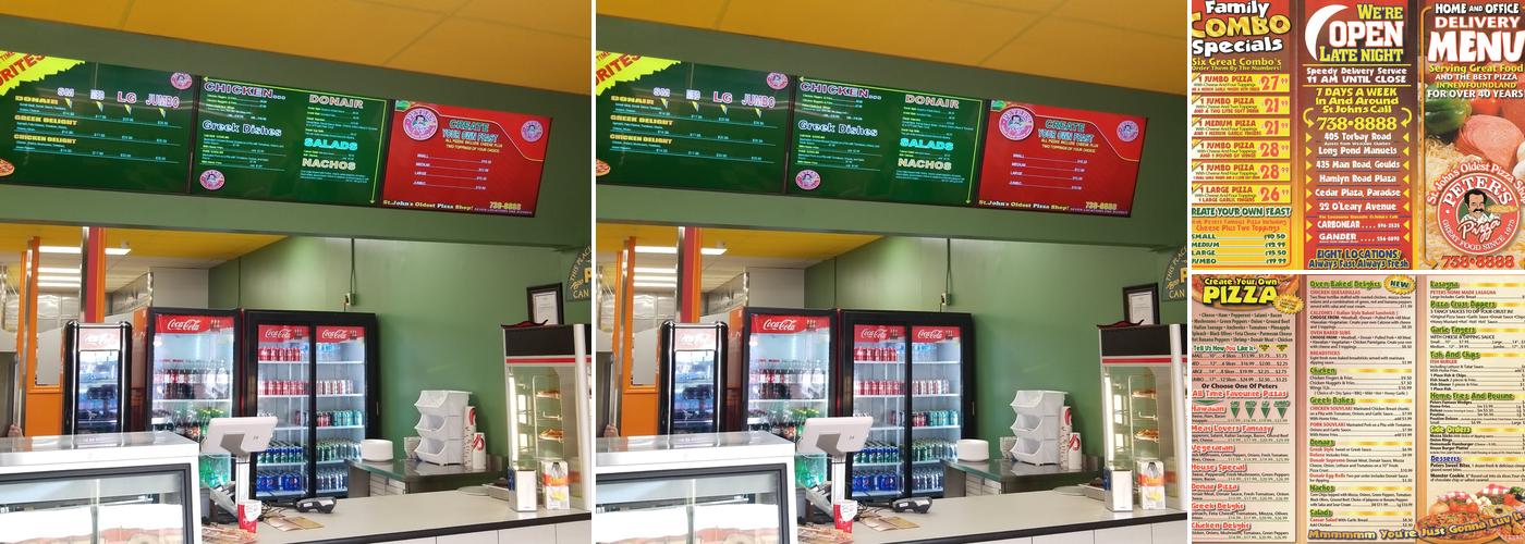Peter's Pizza Menu