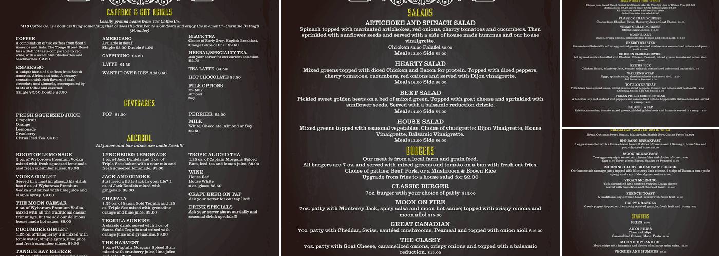 The Grapefruit Moon Menu