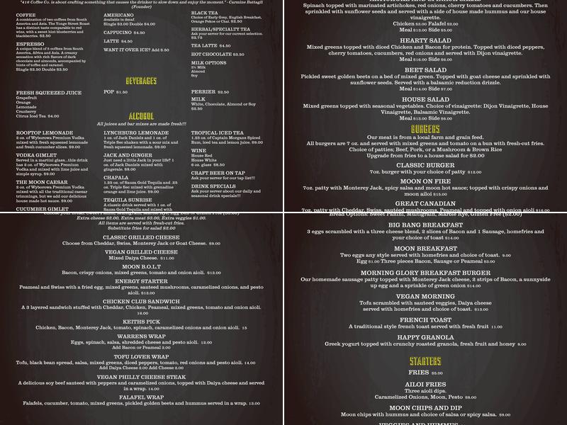 The Grapefruit Moon Menu