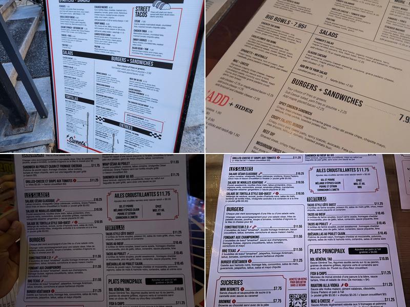 Le Warehouse Menu