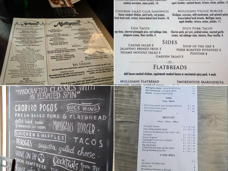 Mulligans Golf Bar Menu