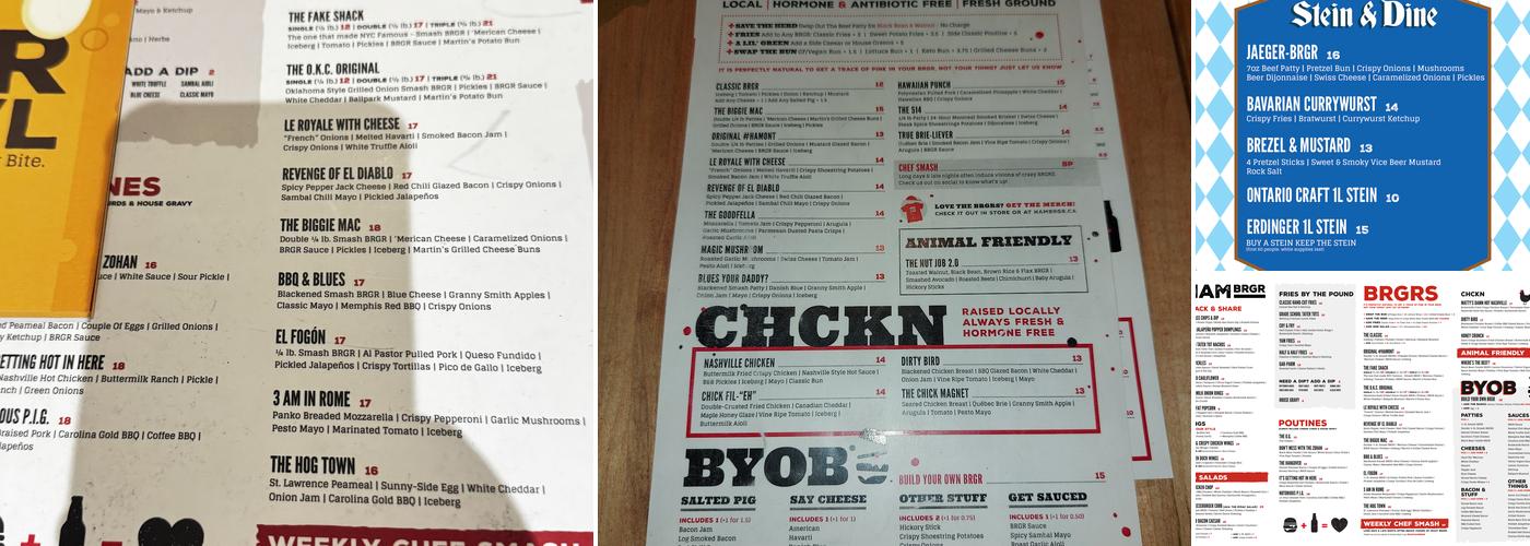 HAMBRGR Crown Point Menu